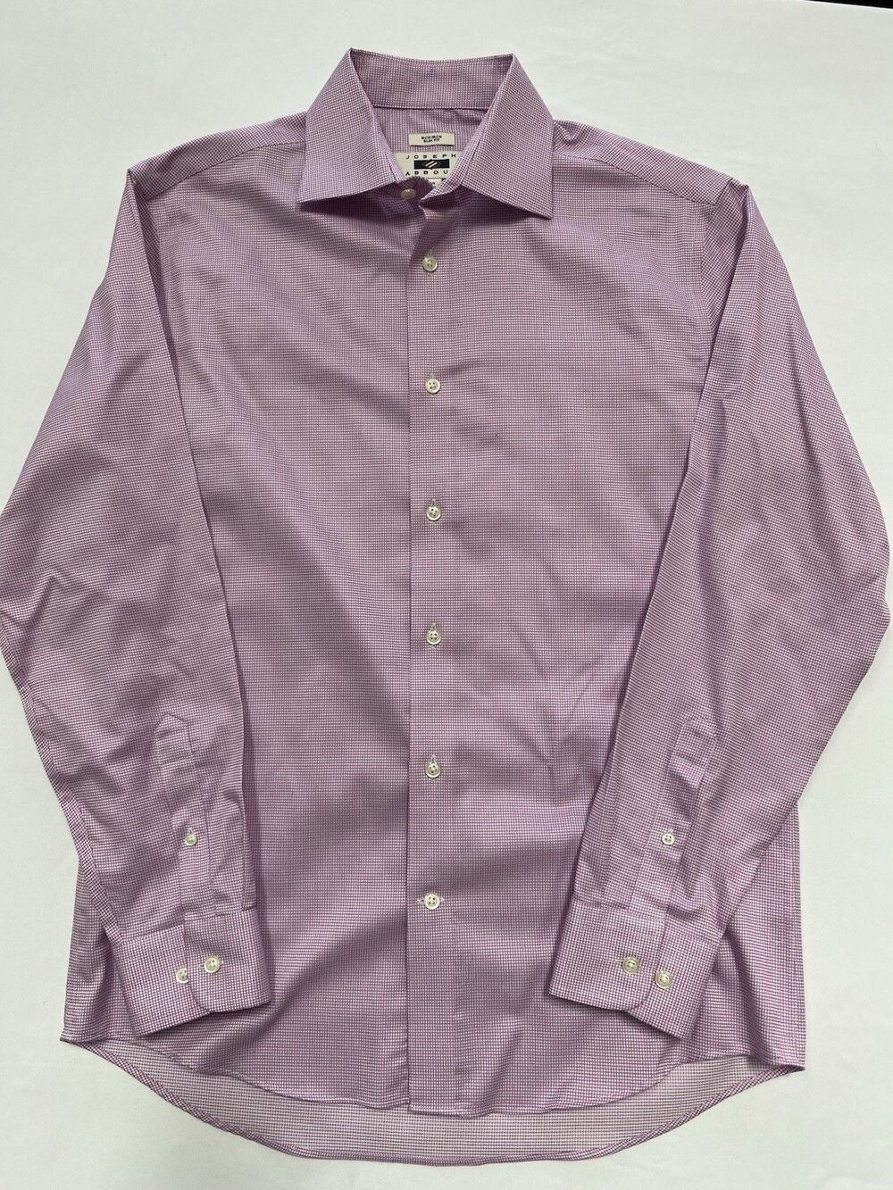 Joseph Abboud Dress Shirt Men’s 15.5 32/33 Slim Fit Non-Iron Purple Check Cotton